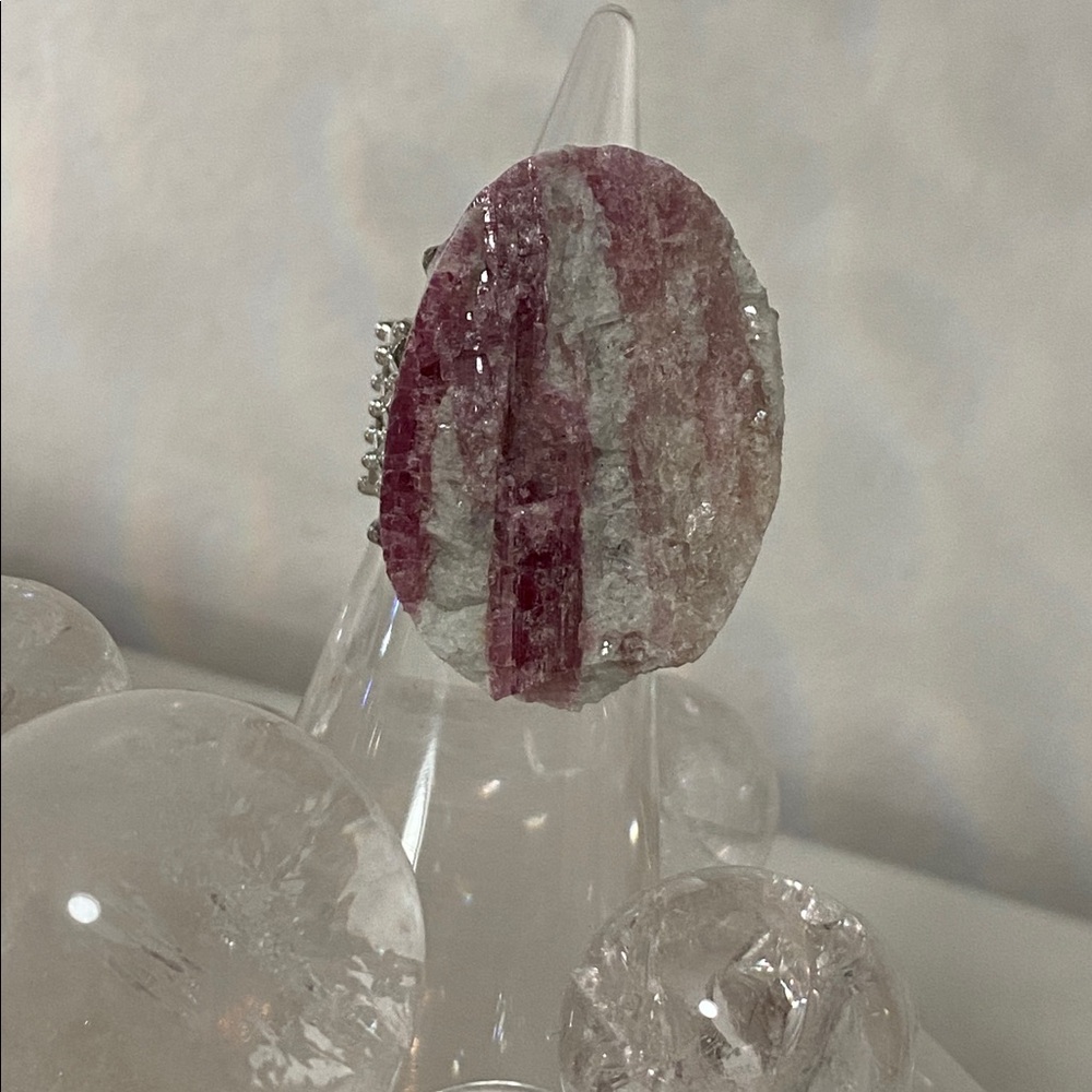 Artisan Earthy Pink Tourmaline Statement Rring - Picture 5 of 14